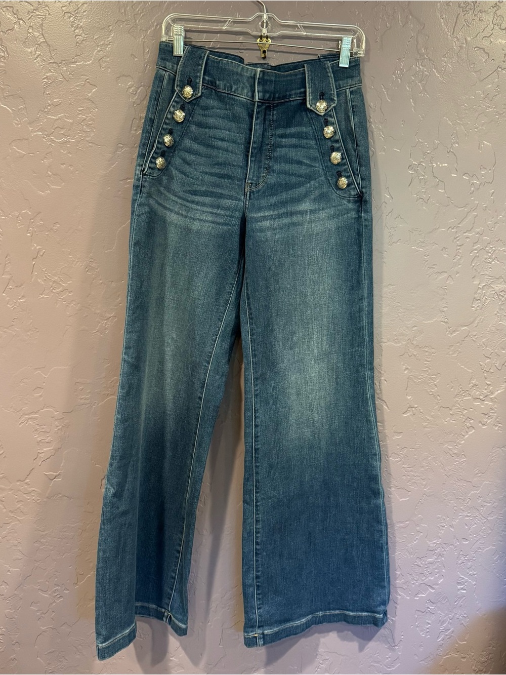 🔖NWT - White House Black Market Dark Blue Wide Leg Jeans -8